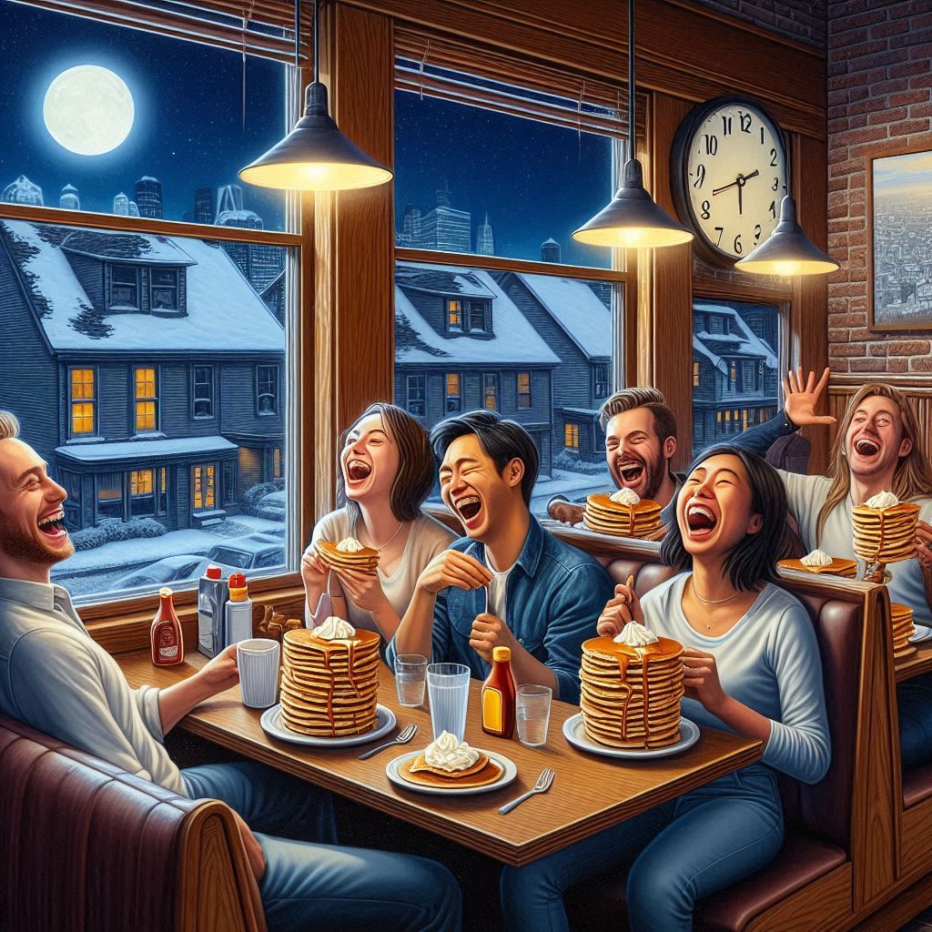 Getting pancakes at 4 am when the bars close