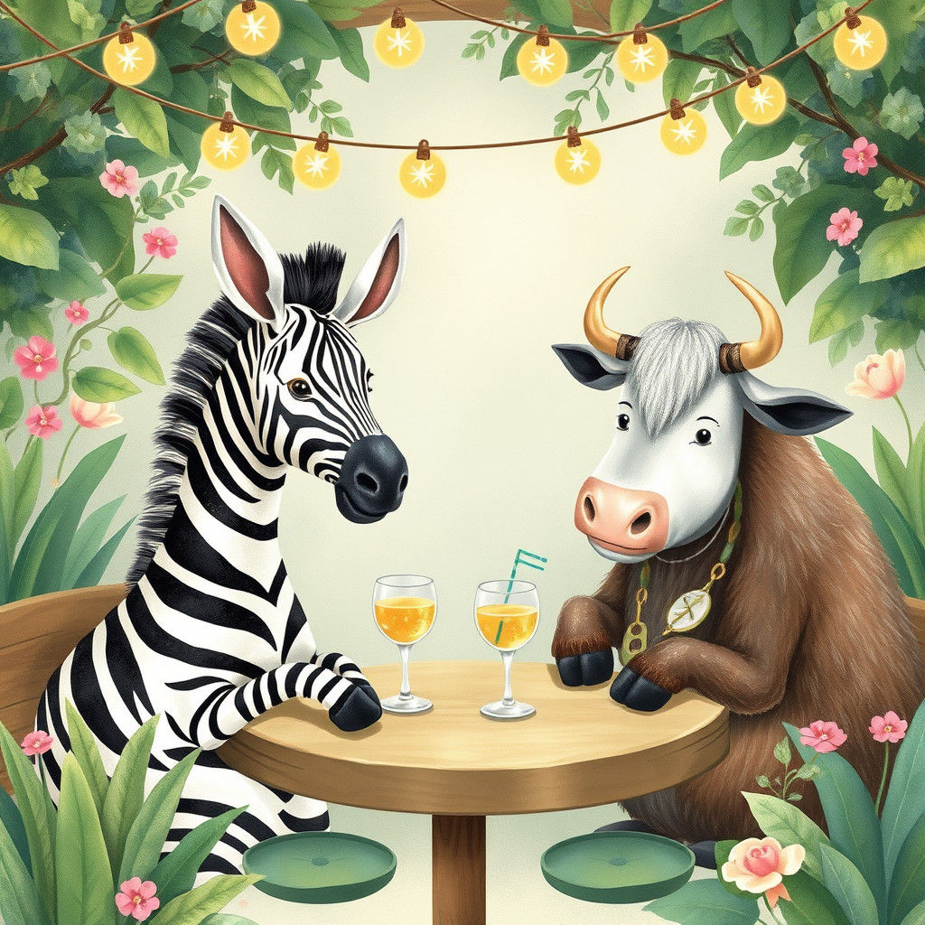 Zebra and Yak's Whimsical Date at Lily Pad Cafe