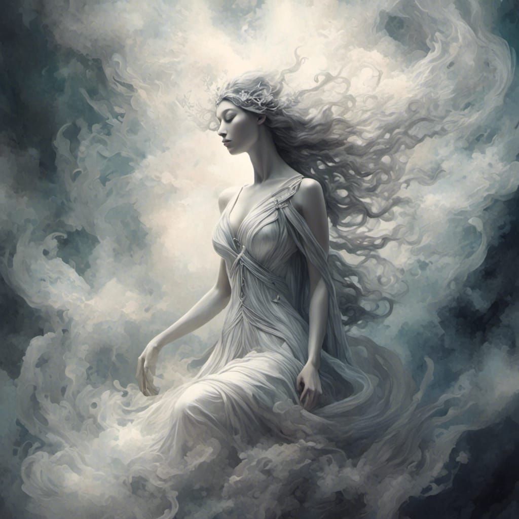 <lora:Dream Ethereal v2:1.0> The image features a smoke-like...