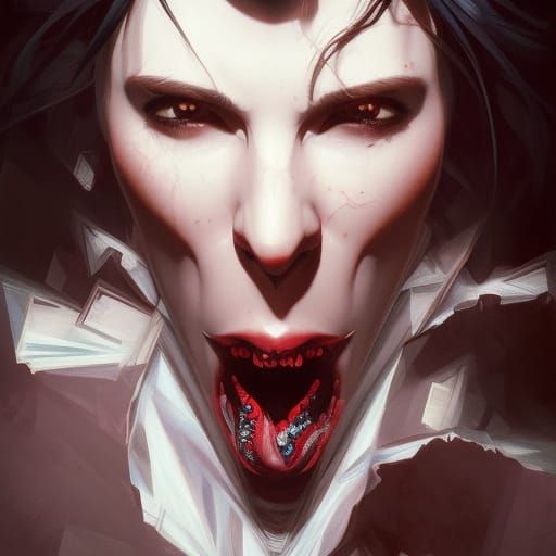 Vampire head and shoulders portrait, 8k resolution concept a...