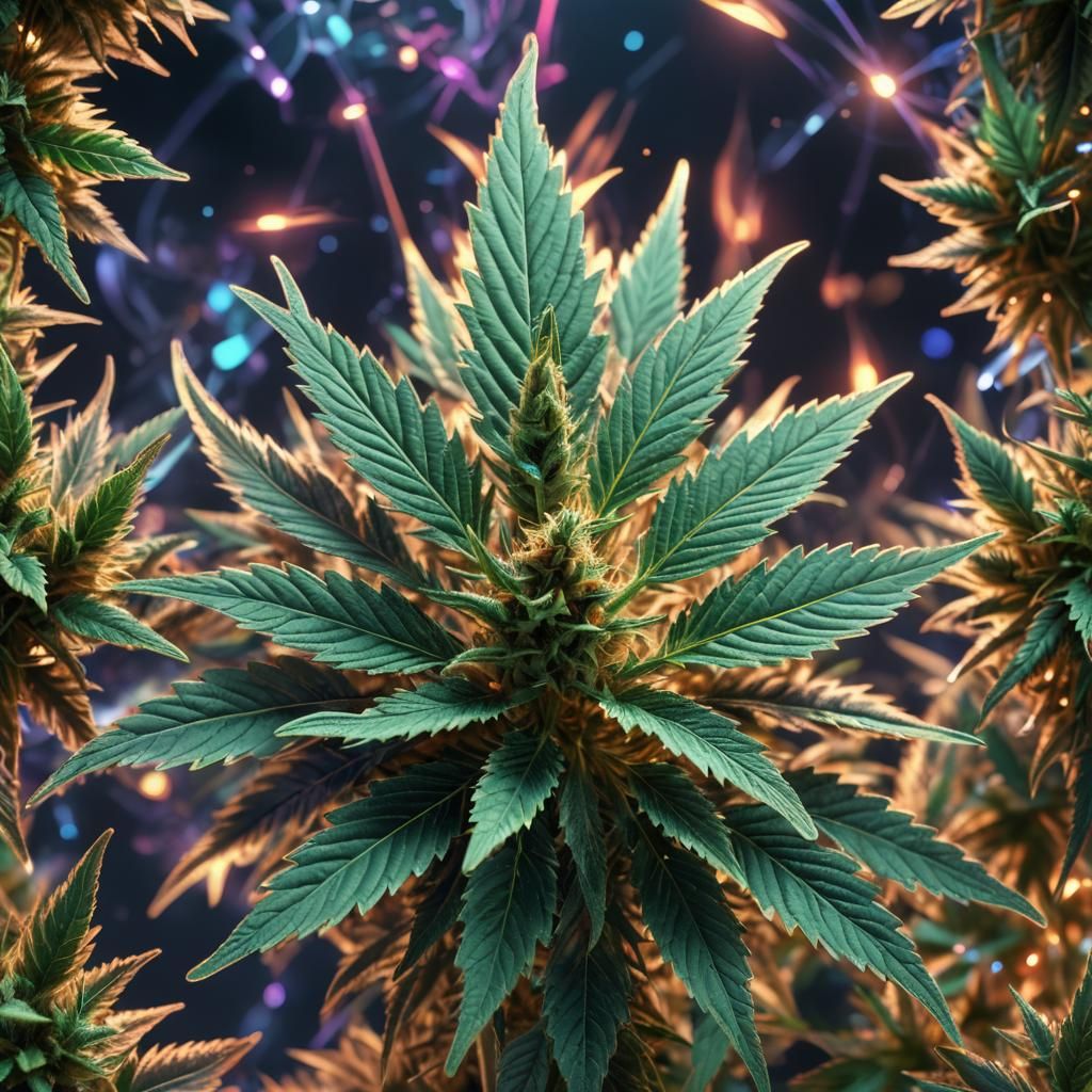 Marijuana 3d holographic design pop up