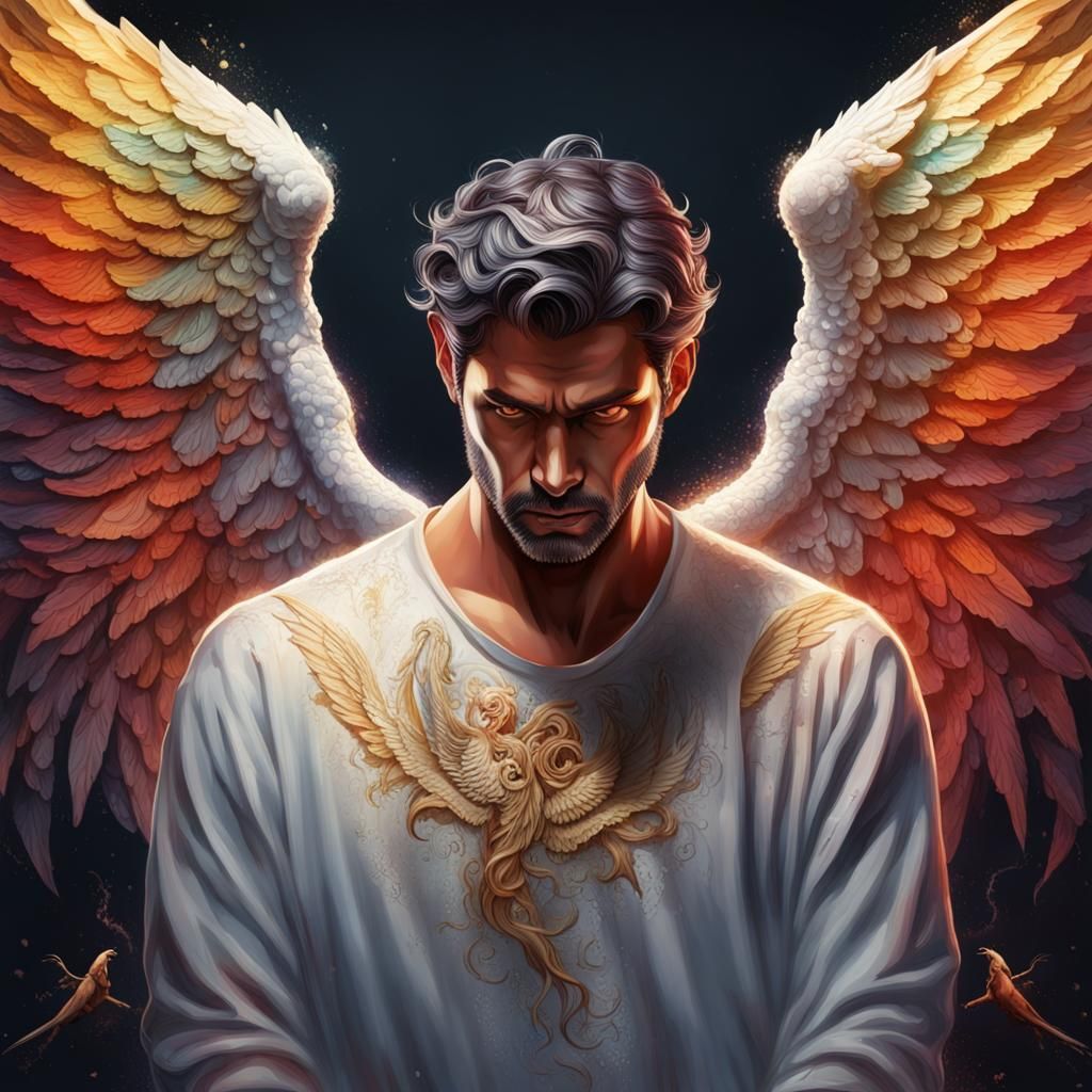 Lucifer as the most beautiful angel sad because humans despise him