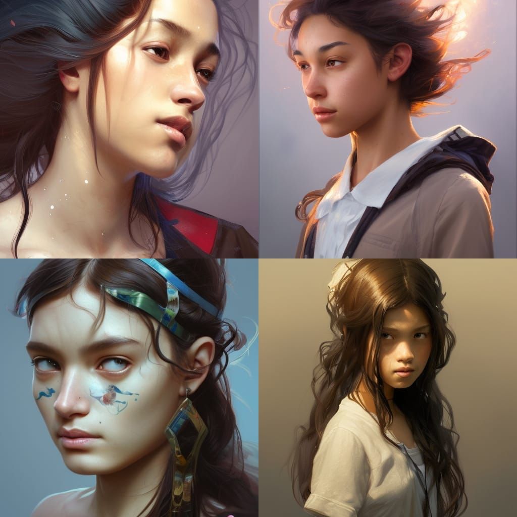 Mixed race school aged girl