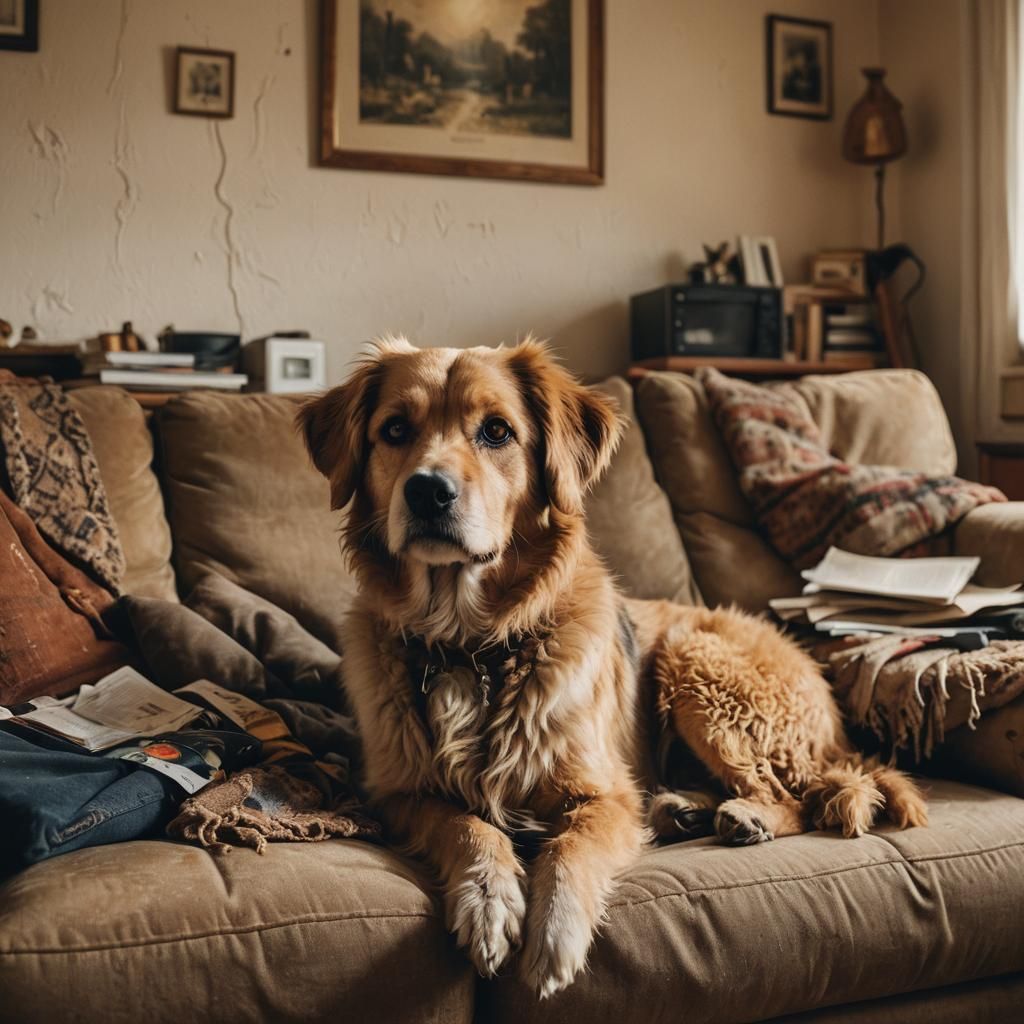 Candid realistic photo of an indoor dog 