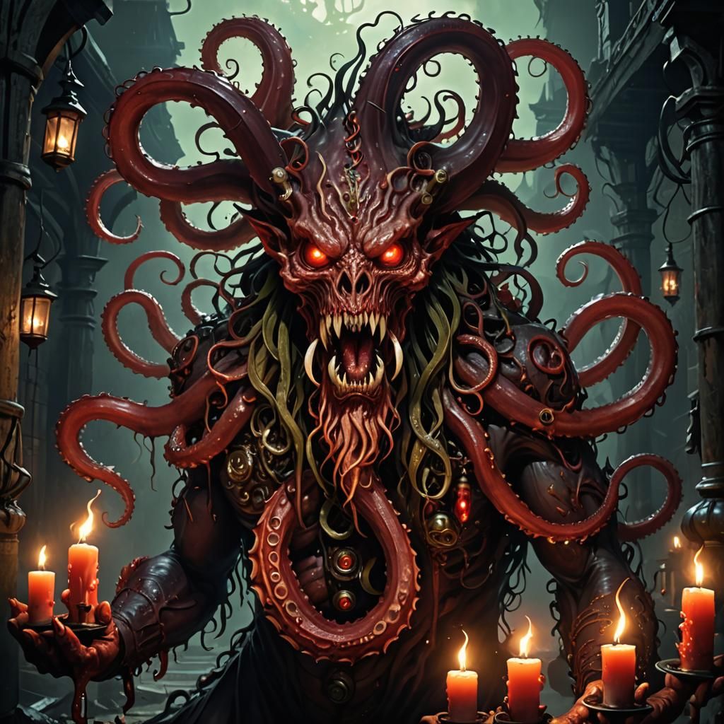 A grotesque image of a tentacle demon - AI Generated Artwork ...