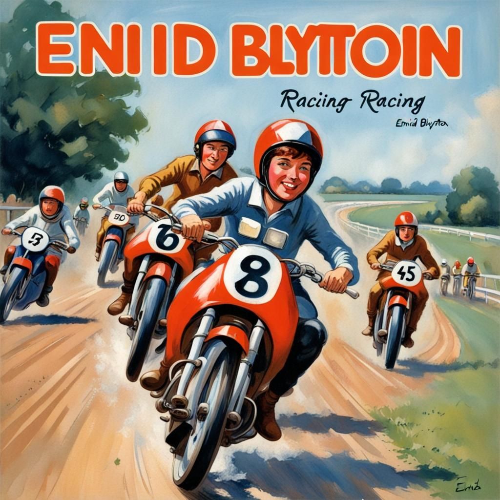 Motorbike racing. Enid Blyton.  by @Silverclarity 