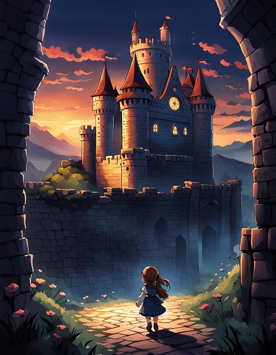 Anime Girl in Dark Fantasy Art Style