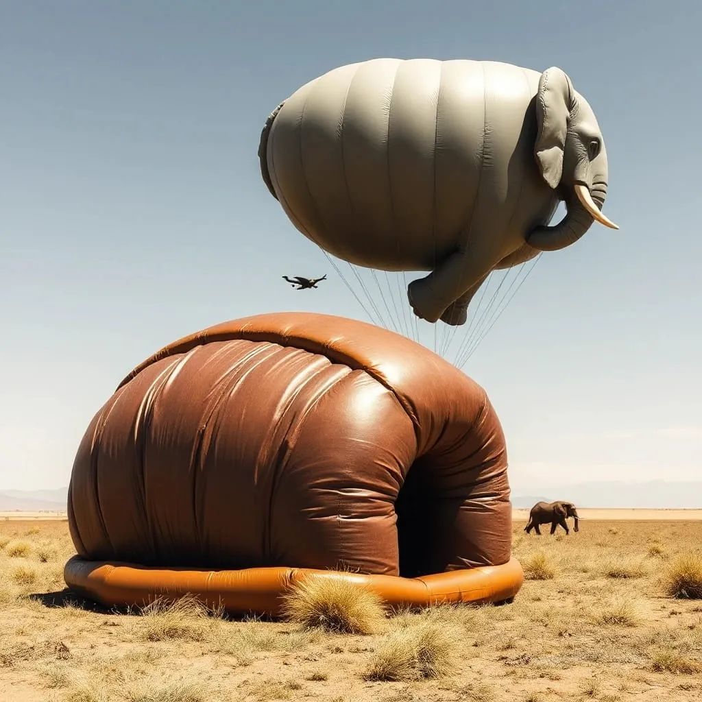 An extremely rare sighting of the Exotic Heliophant tethered...