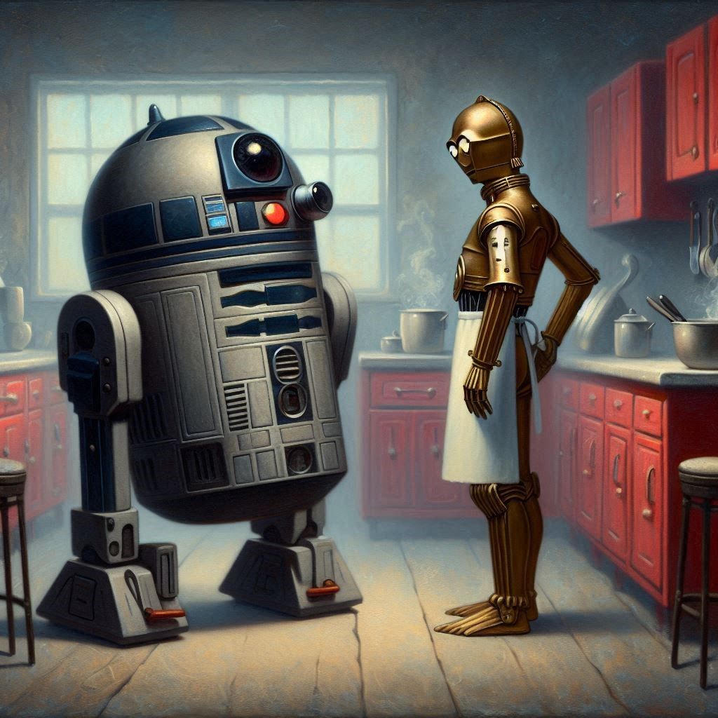 Cooking time, darling?