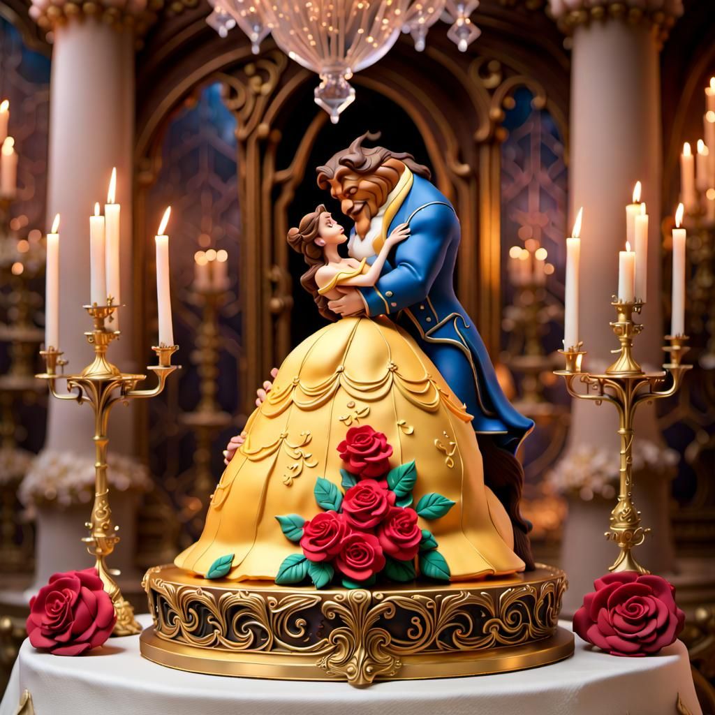 Cake Sculpture of Beauty and the Beast   by @Rascal Ron 