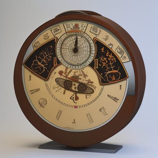 Volvelle, a cheerful object show character with rotating par...