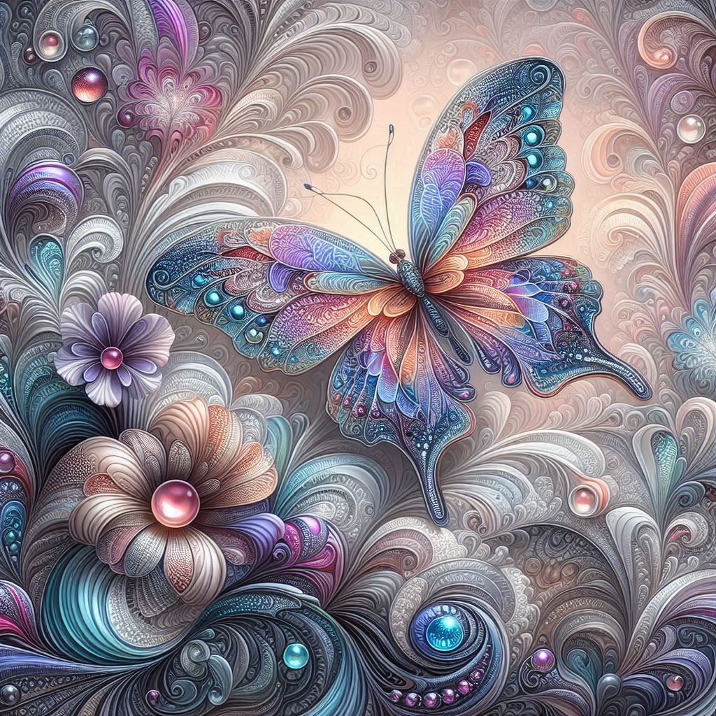 Butterfly. Art nouveau