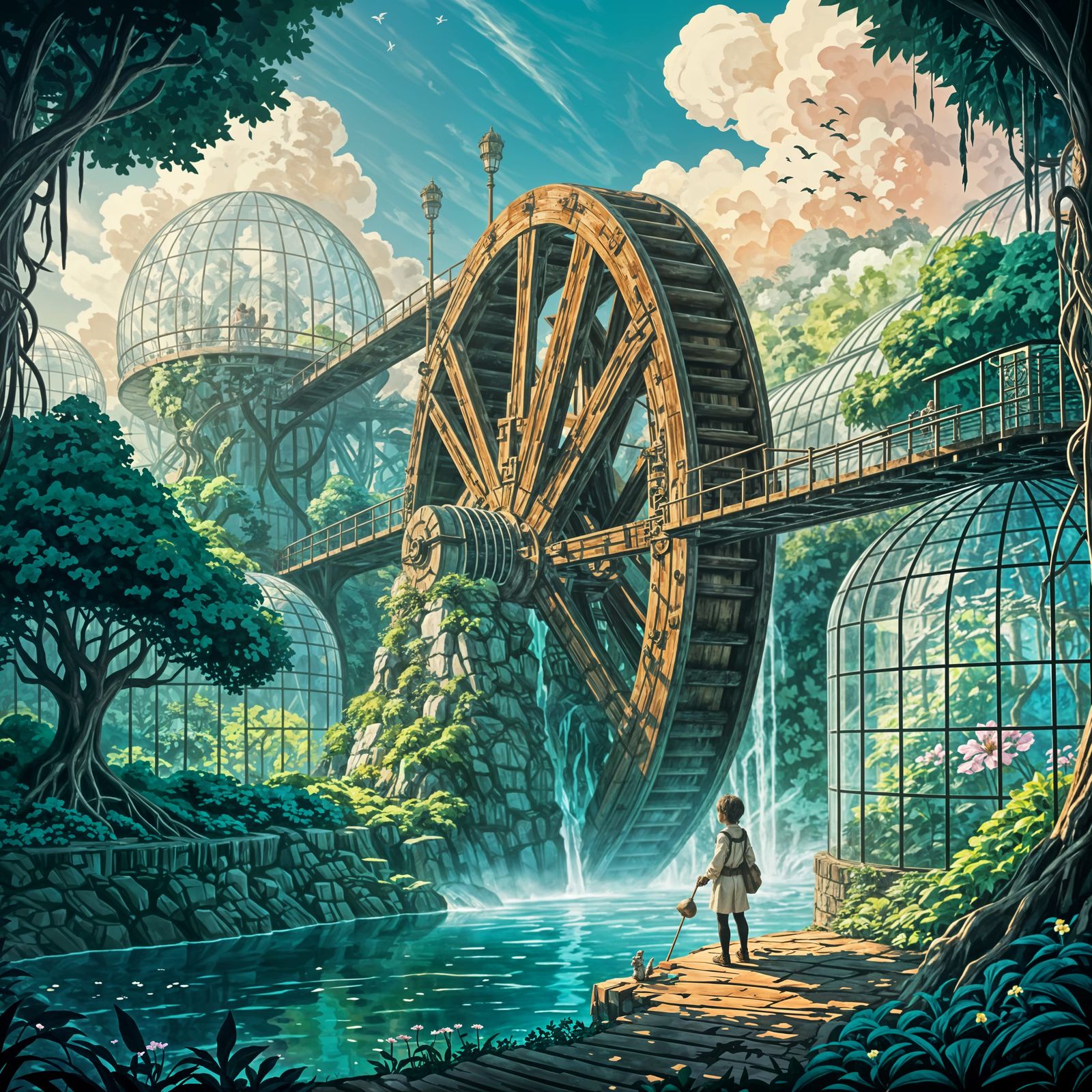 Ecofuturistic Waterwheel  by @TSharp 