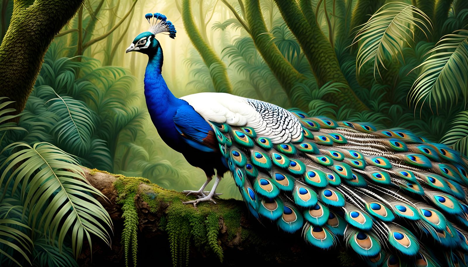 Splendid Piebald Peacock 