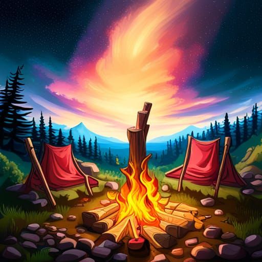Campfire - AI Generated Artwork - NightCafe Creator