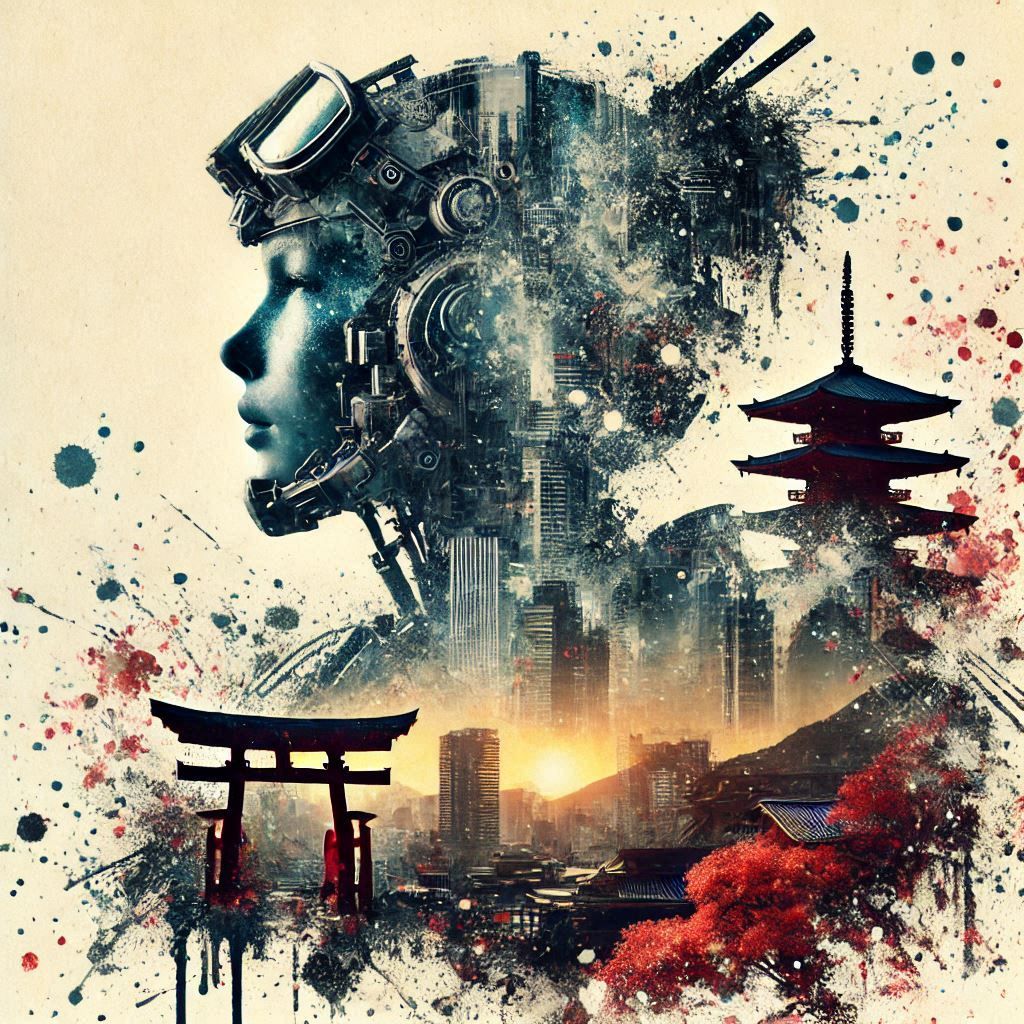 double exposure beautiful fantasy portrait landscape..