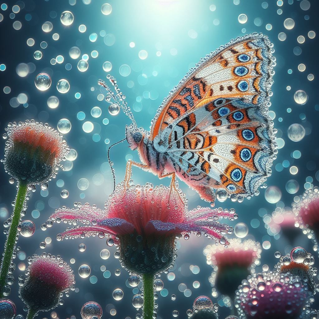 Dew-kissed Wings: A Butterfly’s Morning