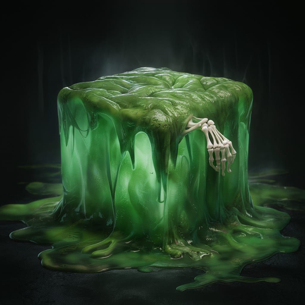Grimdark Gelatinous Cube with Skeletal Hand