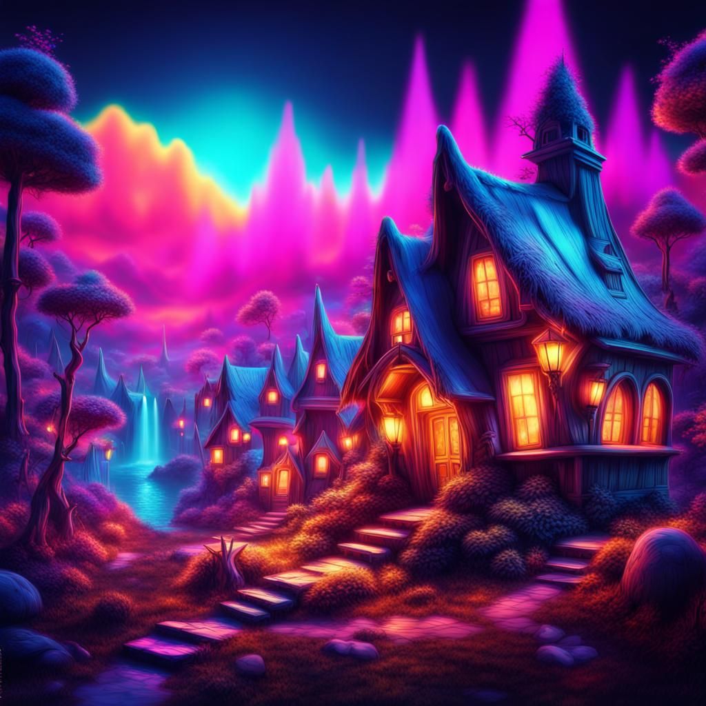 Magical Village - AI Generated Artwork - NightCafe Creator