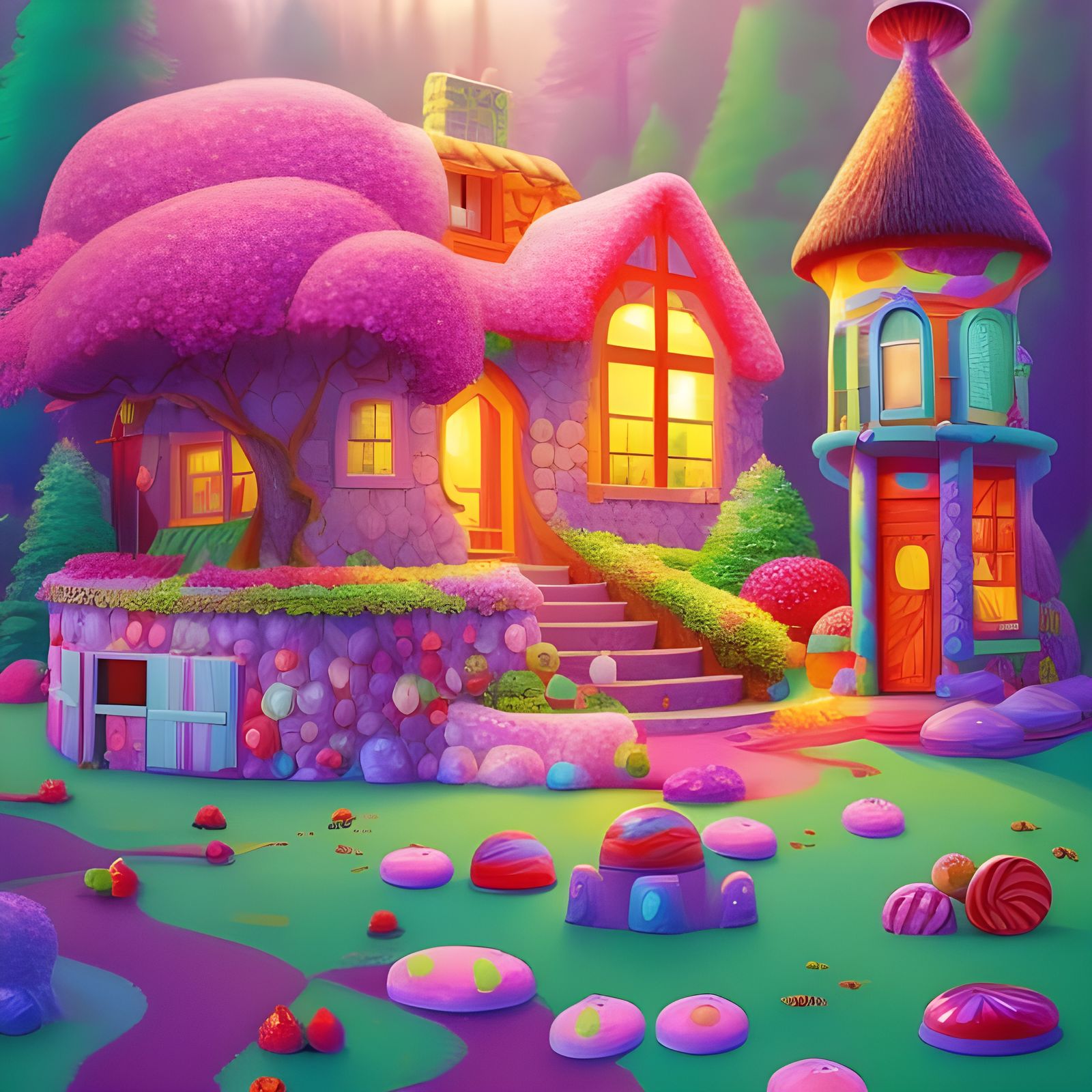 Cottage in the forest - AI Generated Artwork - NightCafe Creator