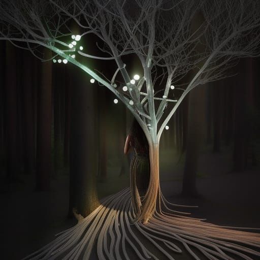 A Magical Tree - shows the way - AI Generated Artwork - NightCafe Creator
