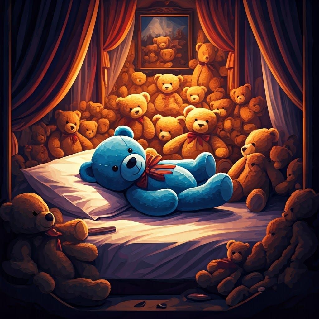 Whimsical Teddy Bear Wonderland in Vibrant Art Deco Style