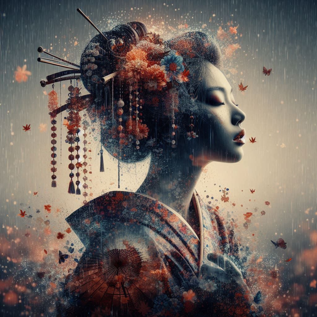 double exposure beautiful fantasy portrait landscape..