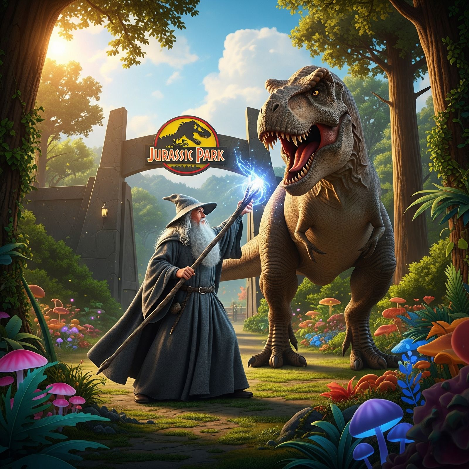 Crossover: Jurassic Park and Gandalf from LotR