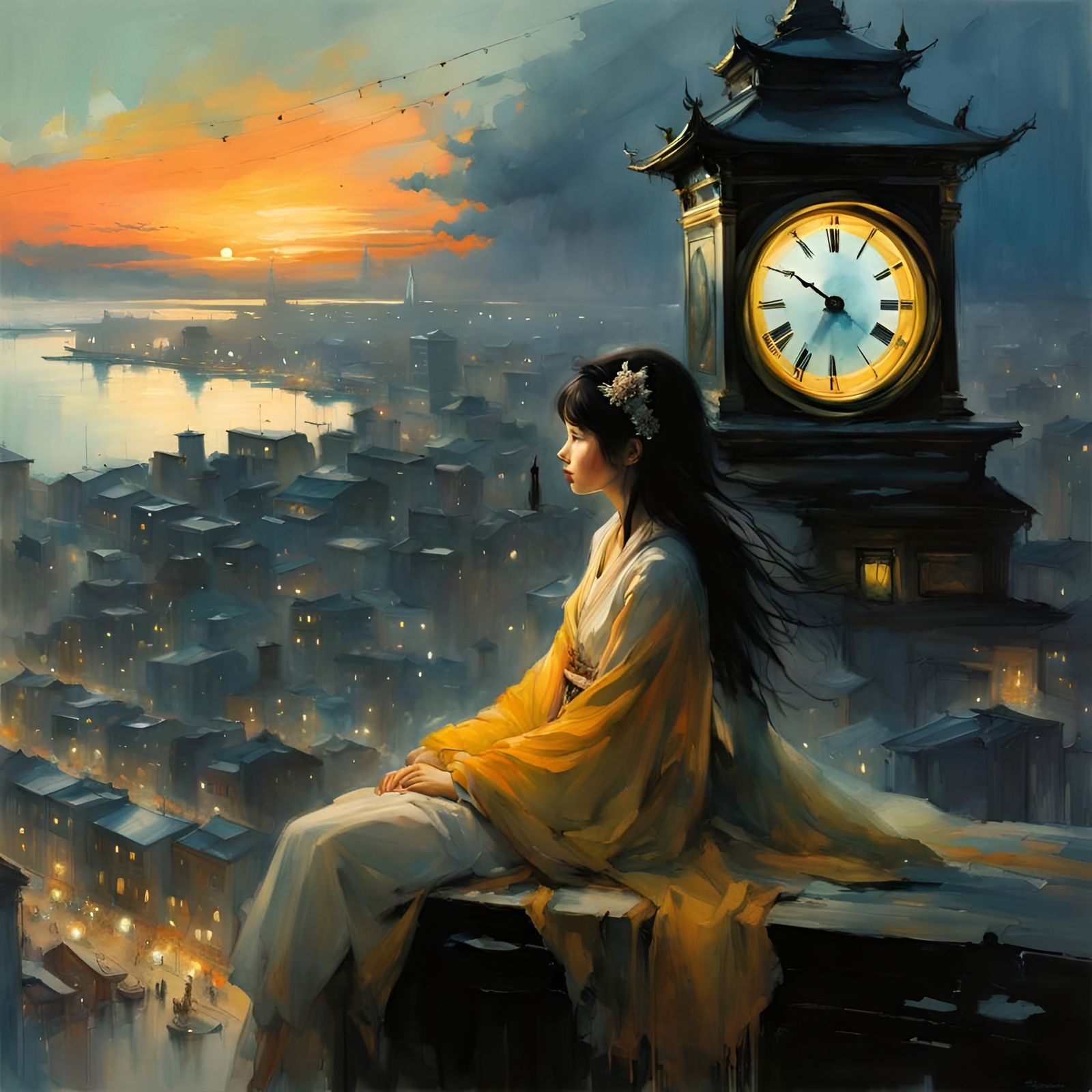 Watching the sunrise.
