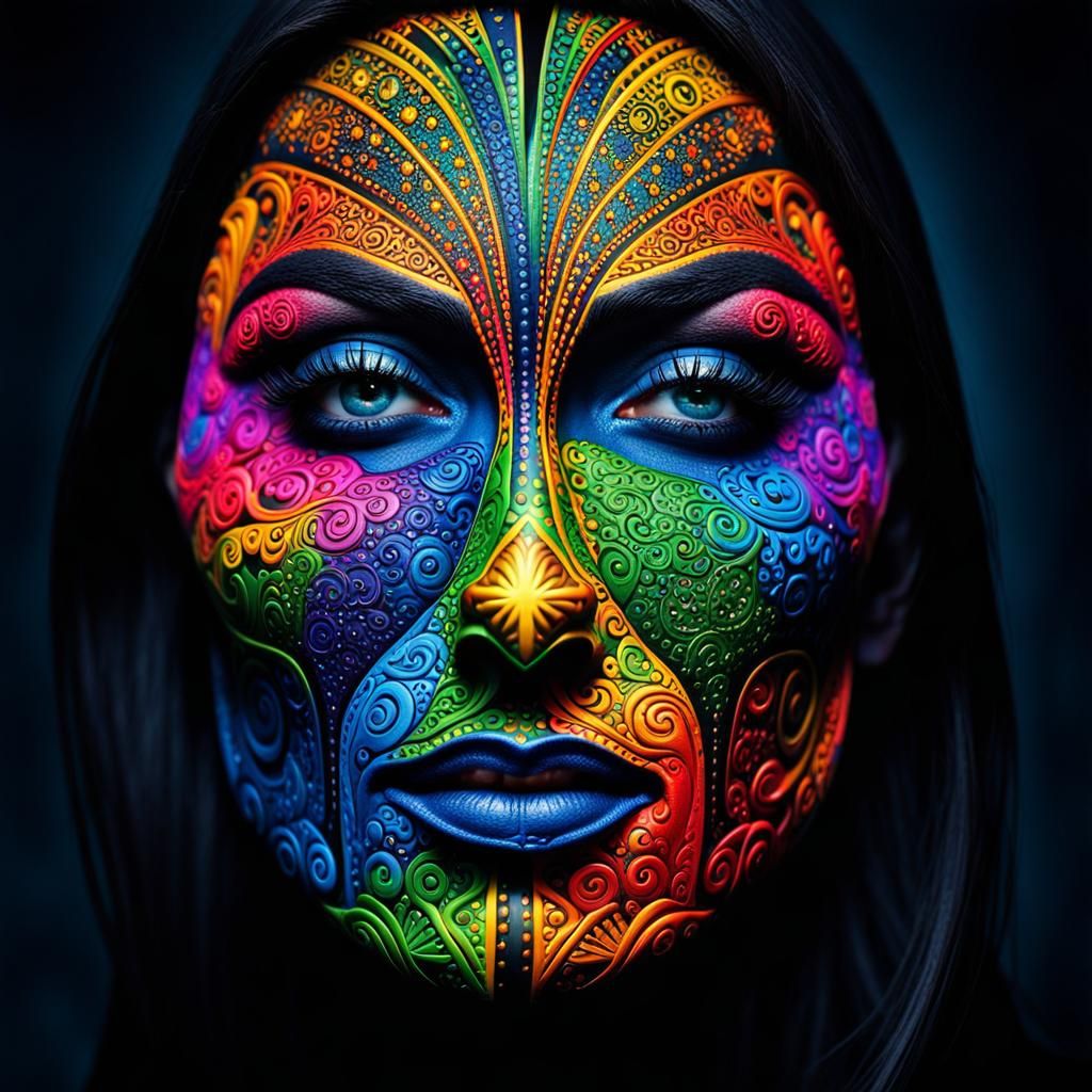 Extreme Face Tattoos - AI Generated Artwork - NightCafe Creator