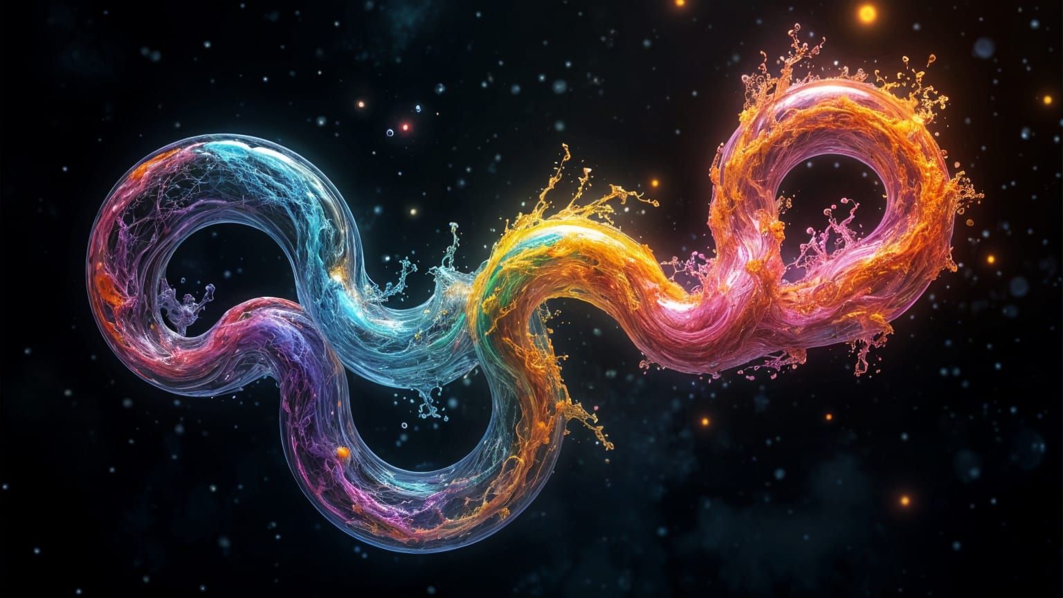 Rainbow Fractal Flames Dance in Cosmic Soap Bubble Formation