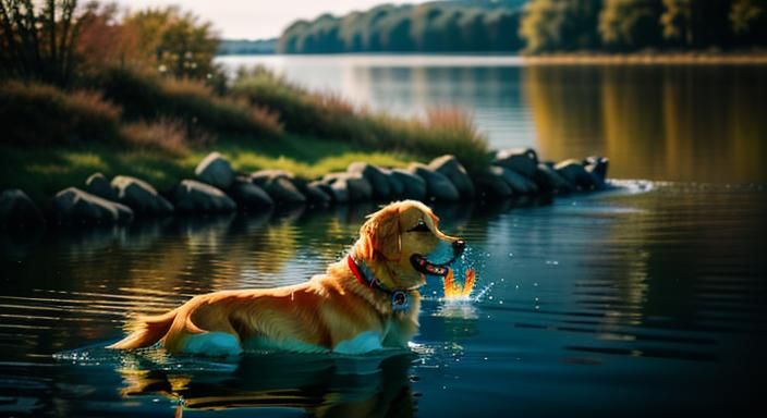 Golden Retriever Imagery ,

[

The lake and river teem with ...