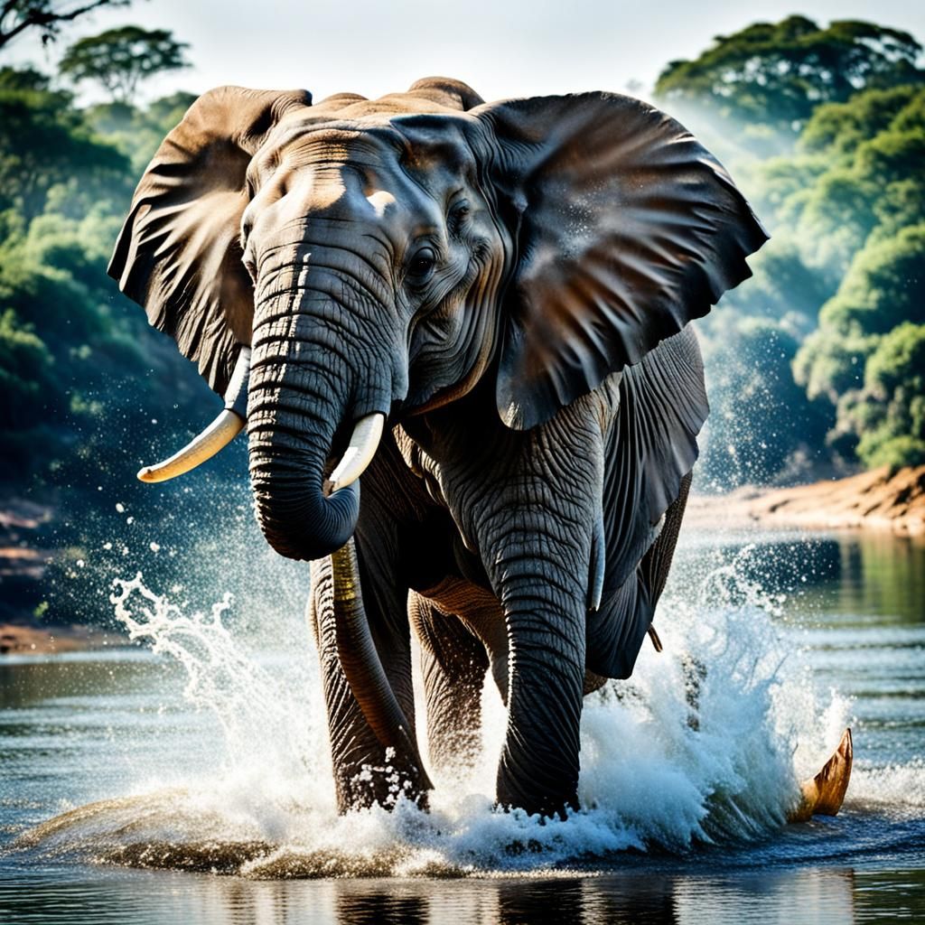 Elephant in water  by @Starface29