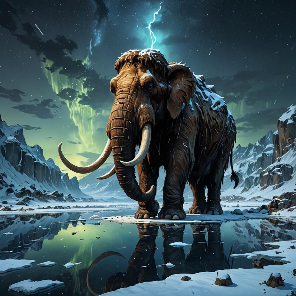 Cinematic ice age landscape of a mammoth  by @SucupiraPT