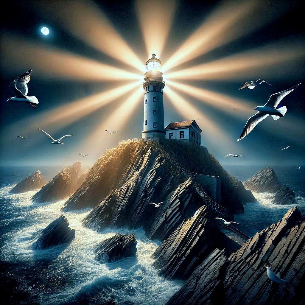 ✨ Le Phare Éclairant la Nuit ✨