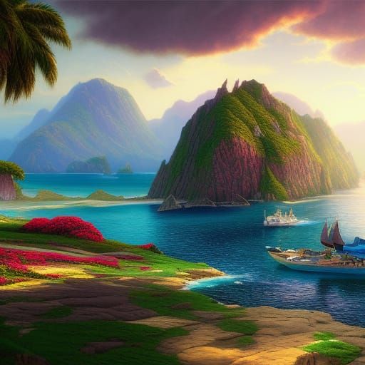 Island Cove AI Generated Artwork NightCafe Creator