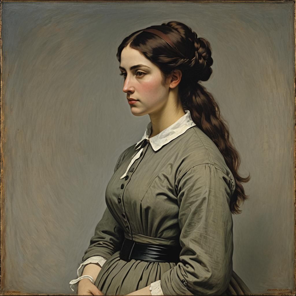 A Young woman as painted by Gustave Courbet