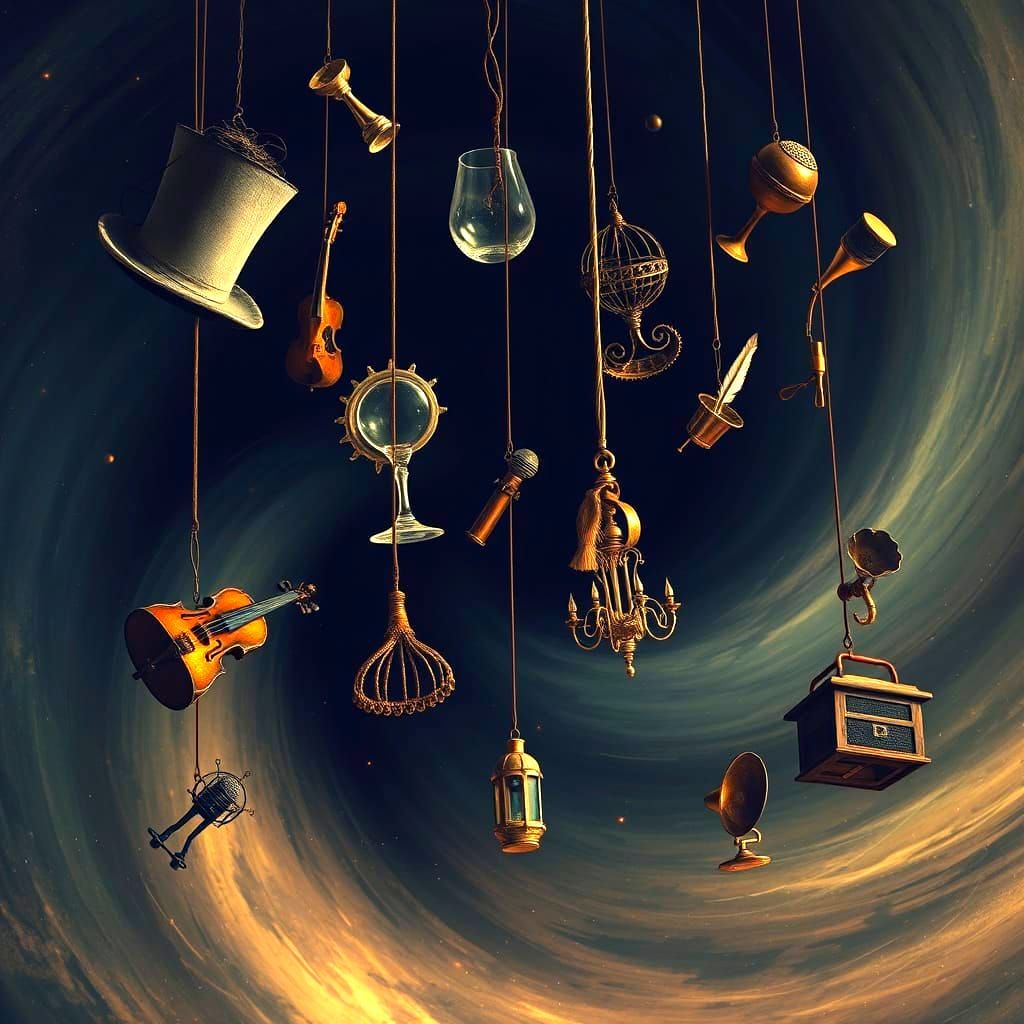 Surreal Cosmic Wasteland Drowning in Infinite Darkness