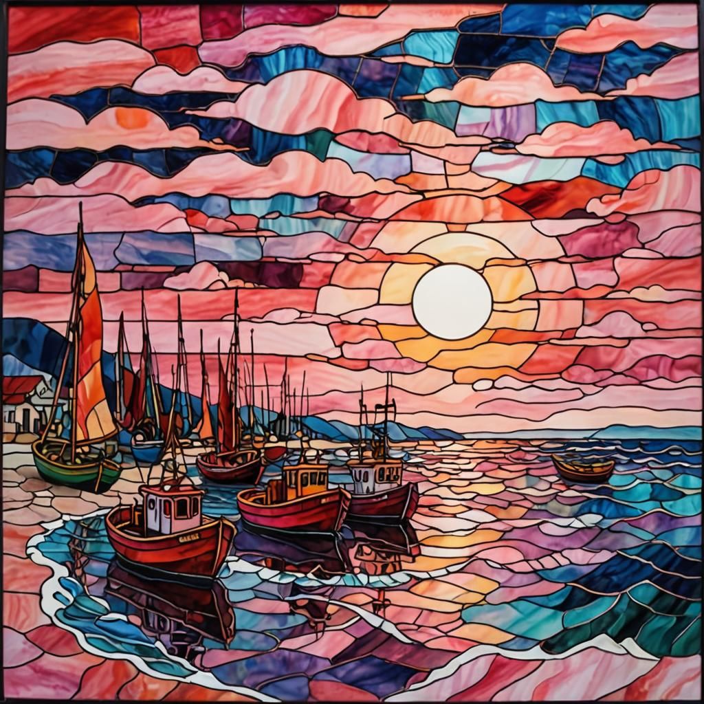 Stained Glass beach sunset  by @Lady on Fire