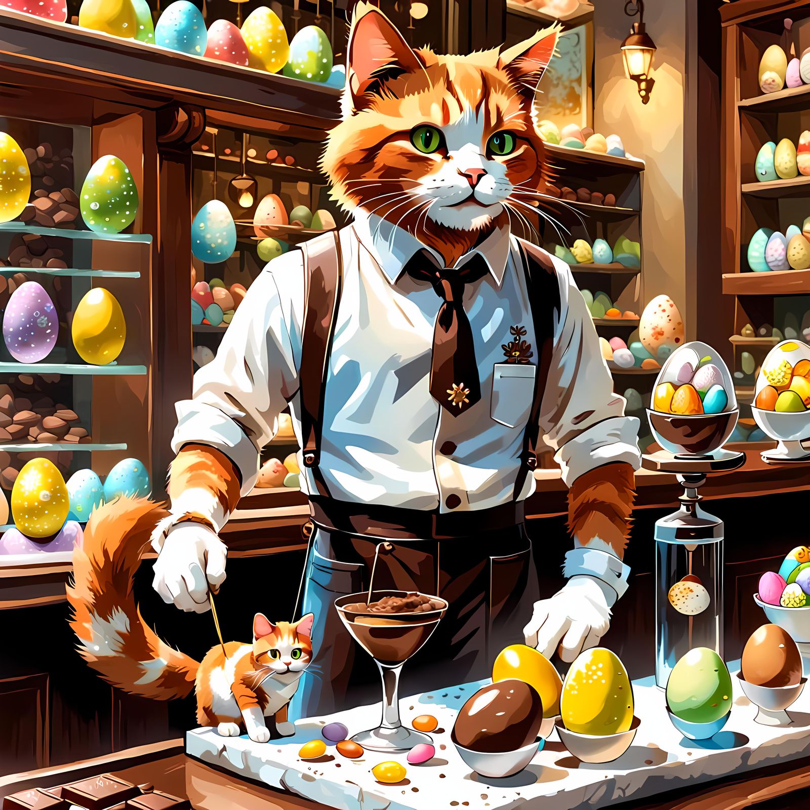 StreetCat Pete Makes/Serves Easter Eggs.