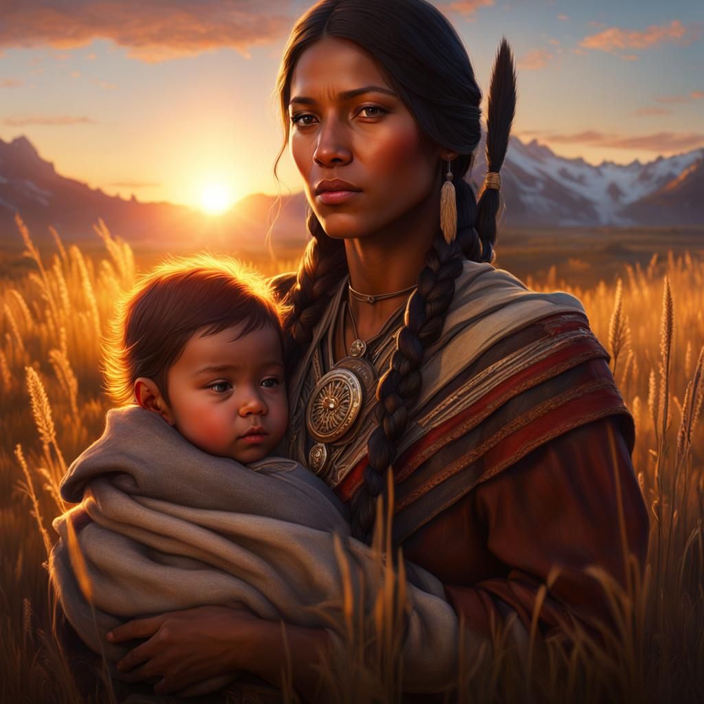 Sacajawea and her infant  by @Ryn