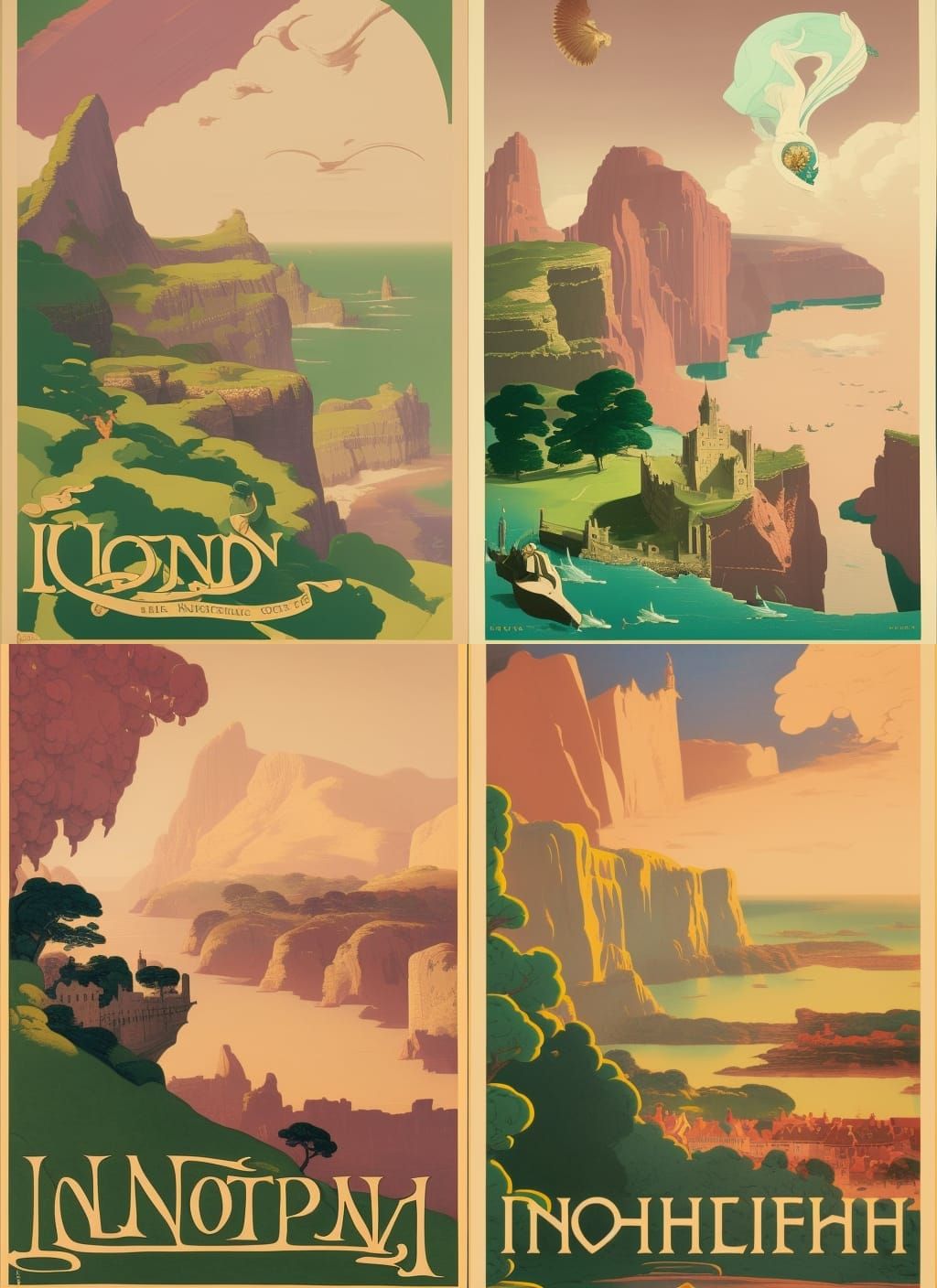 Ireland Cliffs of Mohr Travel Poster, by Canaletto, Victo Ng...