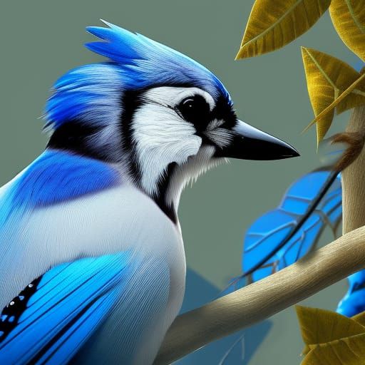 cute baby blue jay - AI Generated Artwork - NightCafe Creator