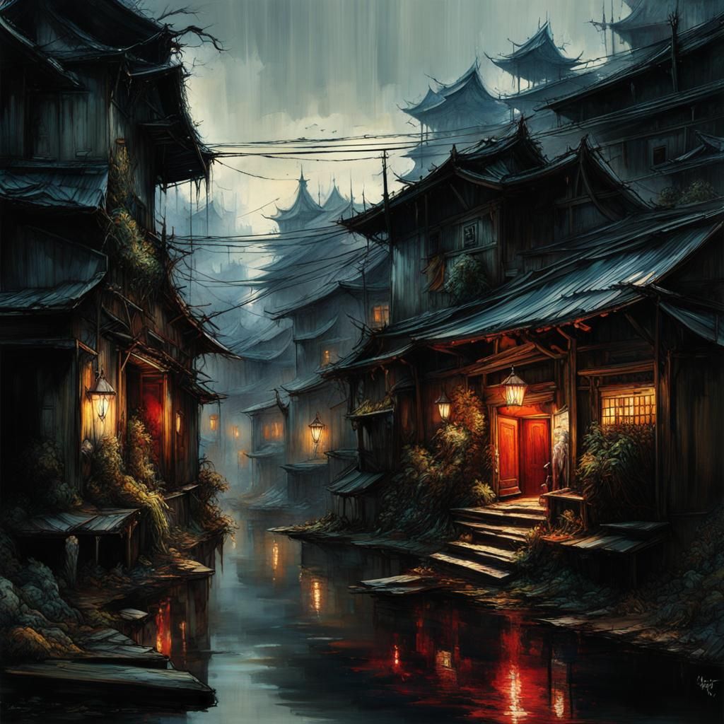 cityscape on vietnam village , Yoshikata Amano, Edwin Landseer, Ismail ...