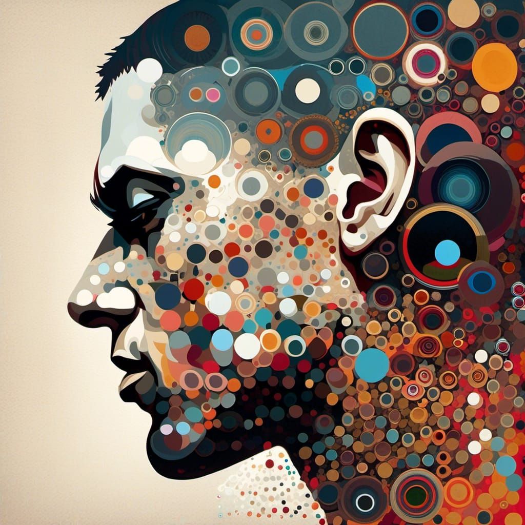 Eminem Face Collage in Minimalist Style