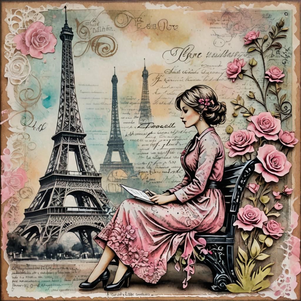 A lady sitting on a bench