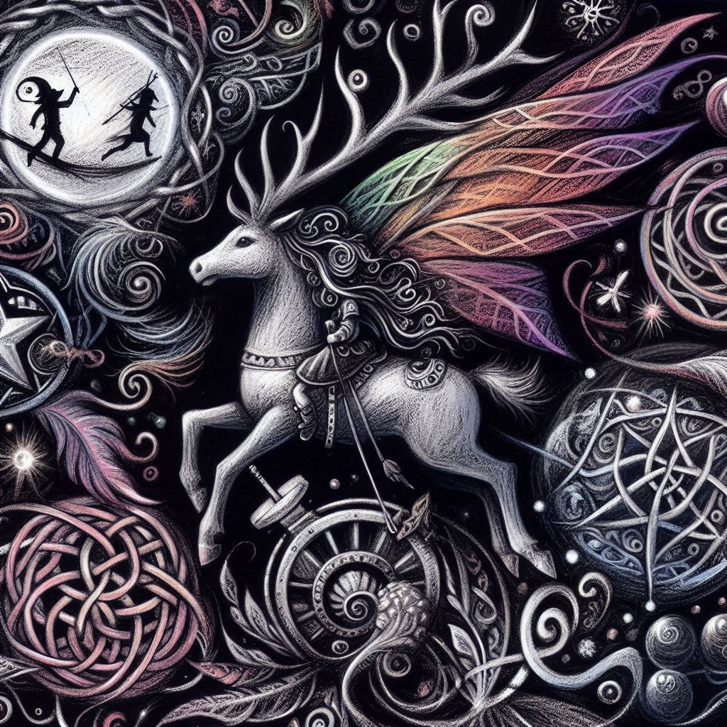 Fairy Girl riding Reindeer