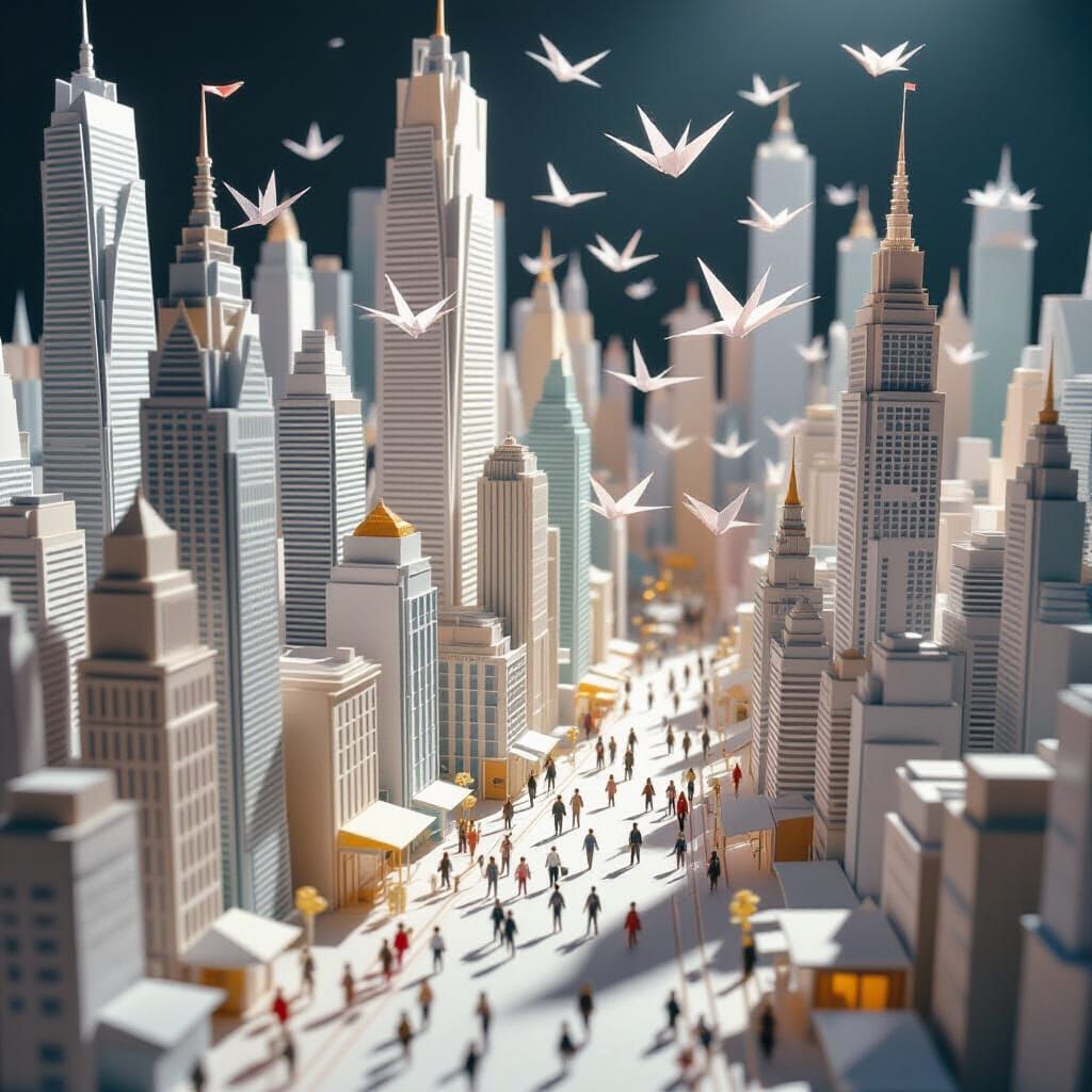 Paper Metropolis: Cinematic Film Still