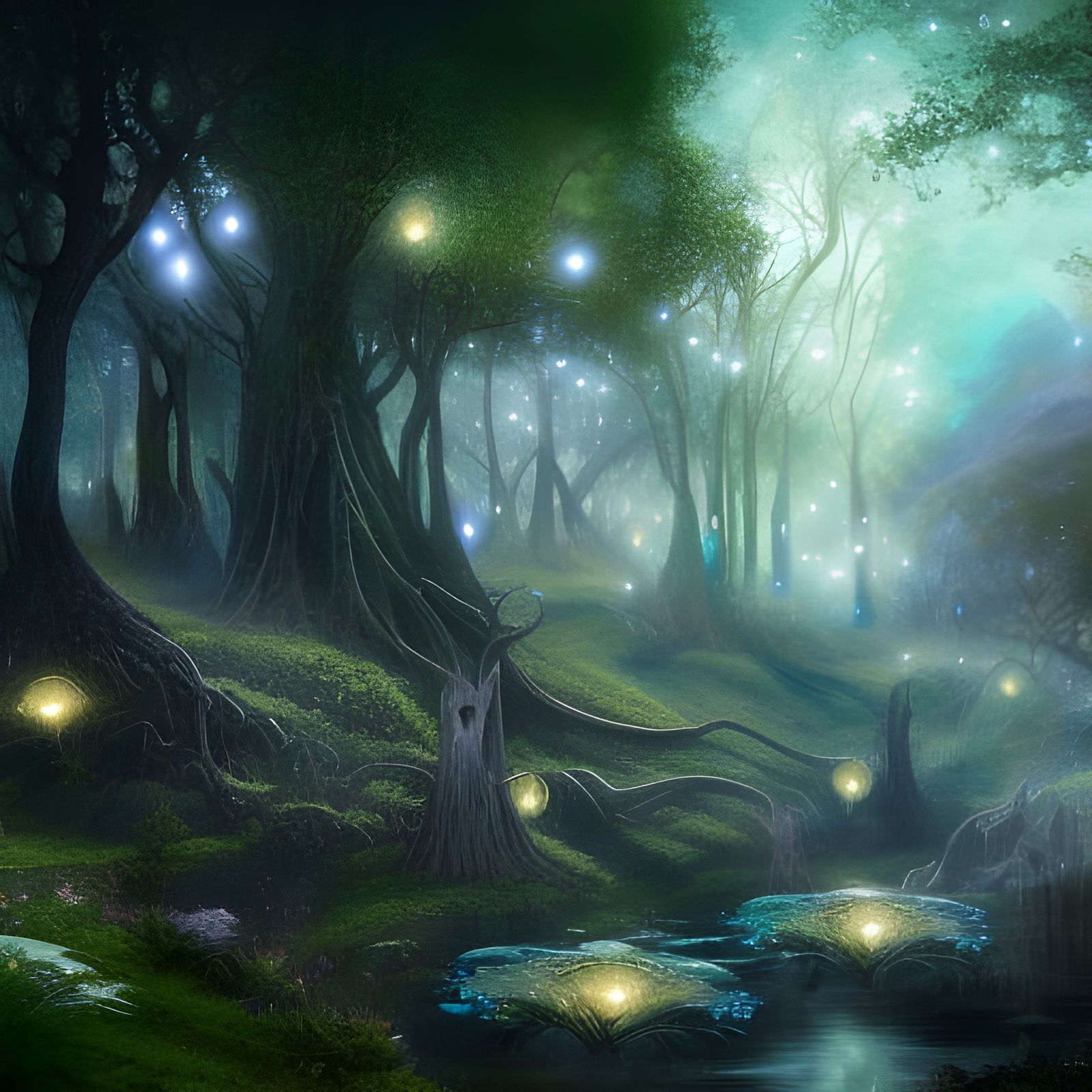 Pool in the Forest of Tranquility - AI Generated Artwork - NightCafe ...