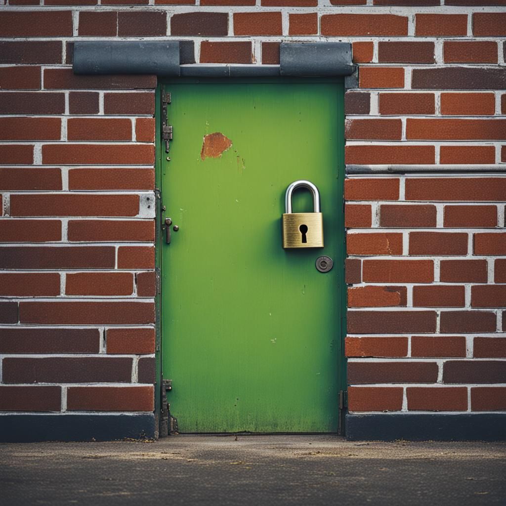A door with a padlock on it